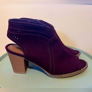 Burgundy Sonoma Open-Toe Booties